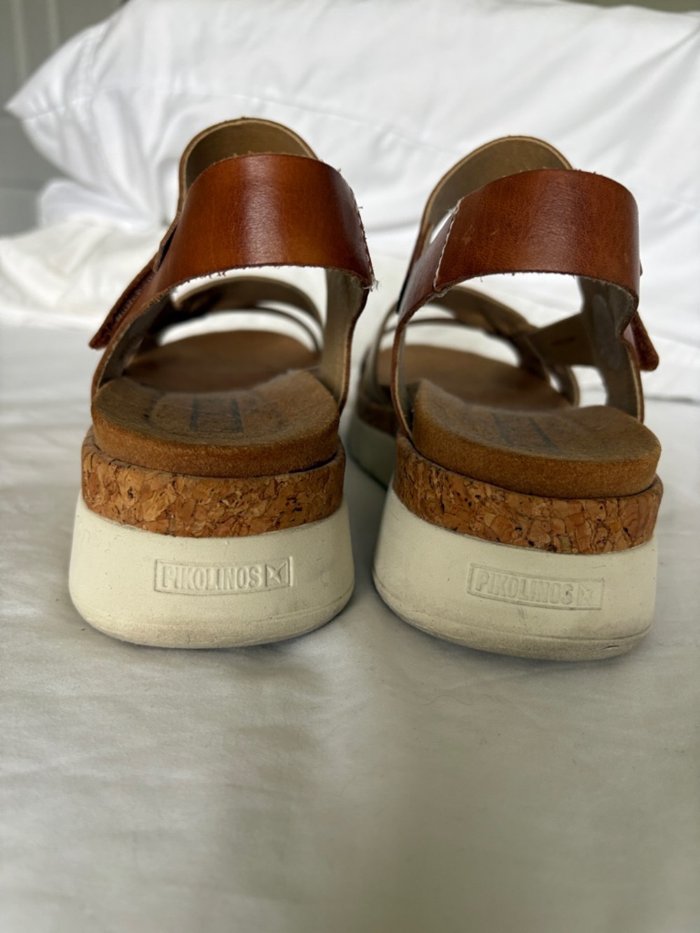 PIKOLINOS Brown and Cream Leather Slingback Sandals - Picture 4 of 7